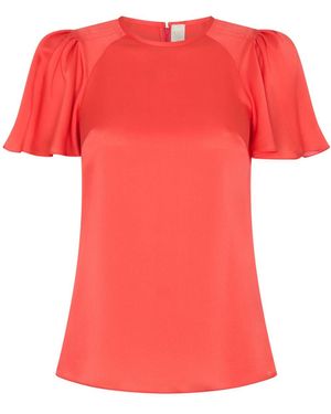 Jane Saturn Short-Sleeve Blouse - Red