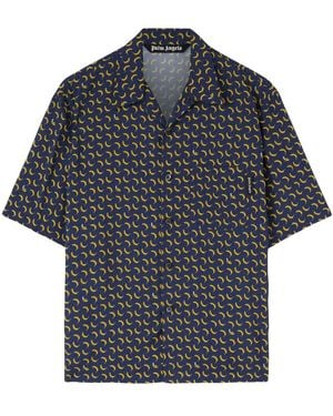 Palm Angels Banana-print Shirt - Blue