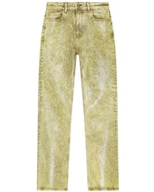 Ganni Foil Flared Jeans - Yellow