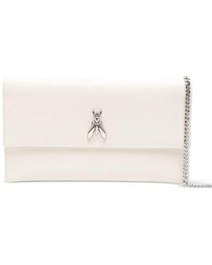Patrizia Pepe Fly Chain Leather Clutch Bag - Natural