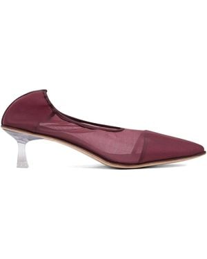 STUDIO AMELIA 50Mm Kitten-Heel Mesh Court Shoes - Purple