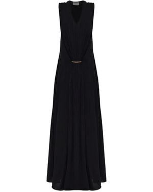 Sportmax Fervida Draped Sleeveless Dress - Black