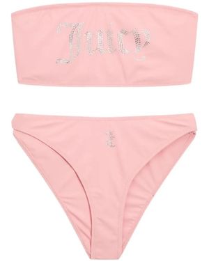 Juicy Couture Bandeau-Bikini Mit Diamanté-Logo - Pink