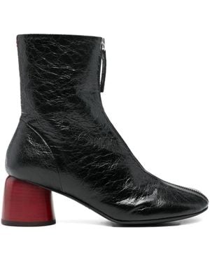 Halmanera 50Mm Zip-Front Sculpted-Heel Ankle Boots - Black