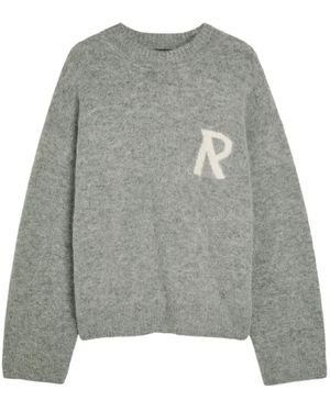Represent Letter Crew-Neck Jumper - Grey