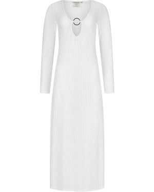 Paramidonna Vestido largo Krista con ojales - Blanco