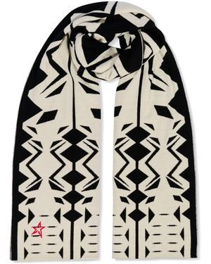 Perfect Moment Geo-Pattern Merino-Wool Scarf - Black