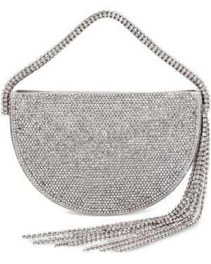 Gedebe Gabi Rhinestone-Embellished Fringed Tote Bag - Grey