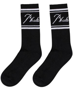 Rhude Chaussettes À Logo - Noir