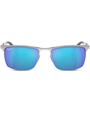 Ray-Ban Chromance Logo-Plaque Sunglasses - Blue