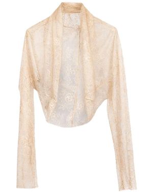 Alberta Ferretti Chaqueta Con Efecto De Encaje - Blanco