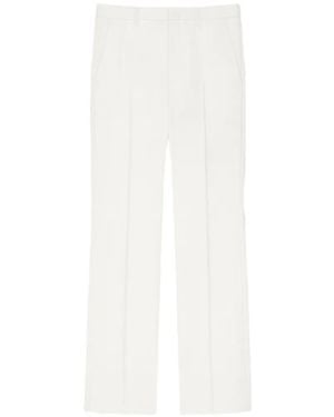 Givenchy Pantalones De Vestir Rectos De Lana Y Mohair - Blanco