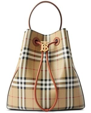 Burberry Small Tb Bucket Bag - Natural
