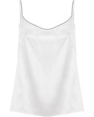 Panicale Tanktop Mit Perlen - Weiß