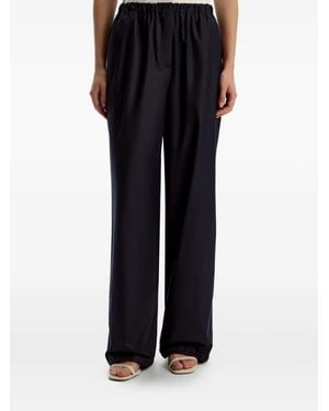 12 STOREEZ Drawstring Straight-Leg Trousers - Black