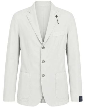 Santaniello Pin-Detail Single-Breasted Blazer - White