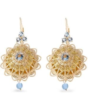 Dolce & Gabbana Filigree アクアマリン ピアス 18kイエローゴールド - メタリック