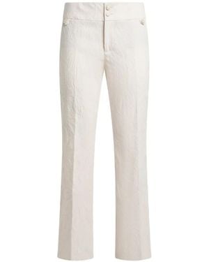 Etro Jacquard Straight-Leg Trousers - White