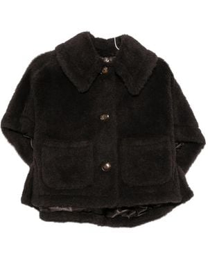 Max Mara Button-Up Cape Coat - Black