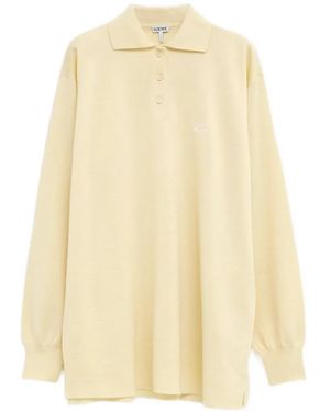 Loewe Button Embroidered Polo Shirt - White
