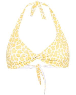 Fisico Leopard-Print Bikini Top - Metallic