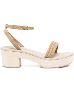 Anne Thomas Ankle-strap Platform Sandals - ナチュラル