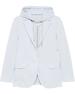 Eleventy Hooded Blazer - White