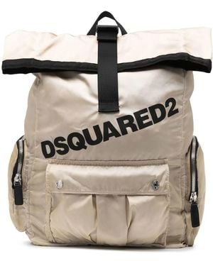 DSquared² Mochila con logo estampado y hebillas - Neutro