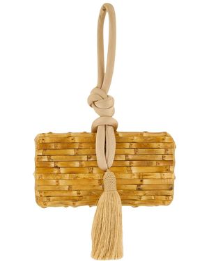 Glorinha Paranagua Tanit Bamboo Clutch Bag - Metallic