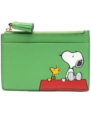 Anya Hindmarch X Peanuts Snoopy Zip Card Case - Green