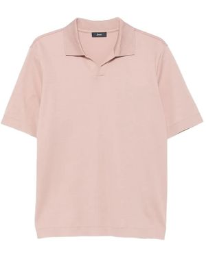 Herno Short-Sleeve Polo Shirt - Pink