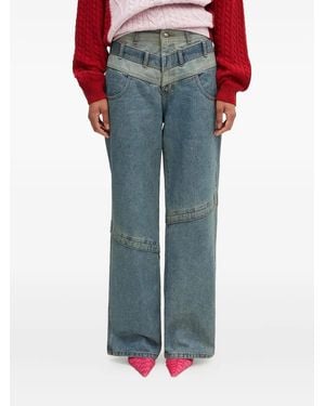 ANDERSSON BELL Apa740M Layered Panelled Pocket Wide Jeans - Blue