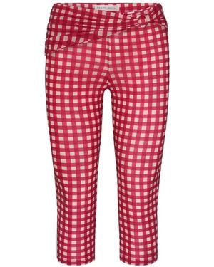 FRAME Casino Capri Gingham Cropped Pants - Red
