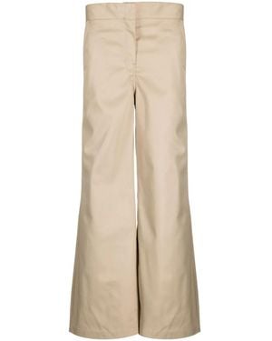 Palm Angels Trousers With Logo - Natural
