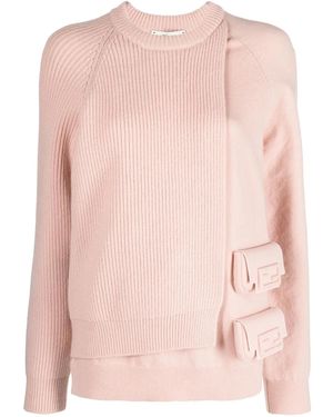 Fendi Jersey a capas con bolsillo - Rosa