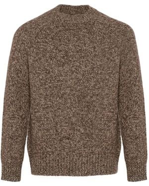 Yves Salomon Thick-Knit Crew-Neck Sweater - Brown