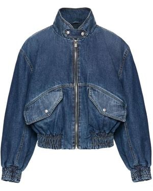 Magda Butrym Jeansjacke mit Reißverschluss - Blau