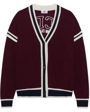 Gcds Striped Cardigan - Red