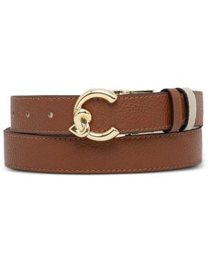 Coccinelle Ceinture Réversible À Plaque Logo C-Me - Brown