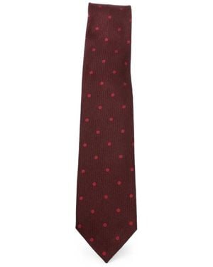 Tom Ford Polka-Dot Ribbed-Knit Tie - Purple