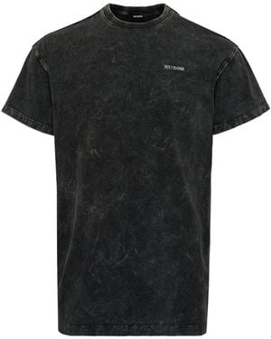 we11done アシッドウォッシュ Tシャツ - ブラック