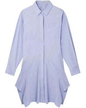 Stella McCartney Banana-Sleeve Cotton Shirt Dress - Blue