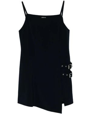 we11done Logo-Plaque Dress - Black