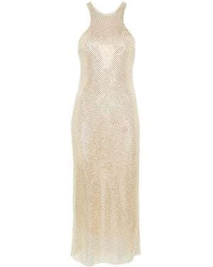 Philosophy Di Lorenzo Serafini Rhinestone Sleeveless Midi Dress - White