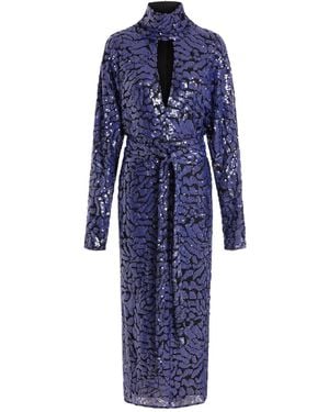 16Arlington Epole Midi-Jurk Met Pailletten - Blauw