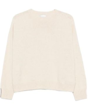 Peserico Bead-Embellished Drop-Shoulder Knit - Natural