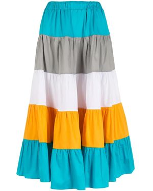 Olympiah Falda acampanada con motivo de rayas - Gris