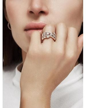 Jewels Aficionado 18Kt Roségouden Gedraaide Ring Met Diamant - Naturel