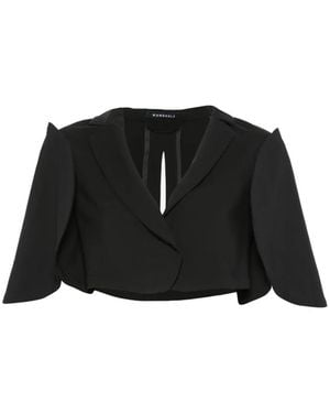 Rundholz Cropped Cape-Sleeve Jacket - Black