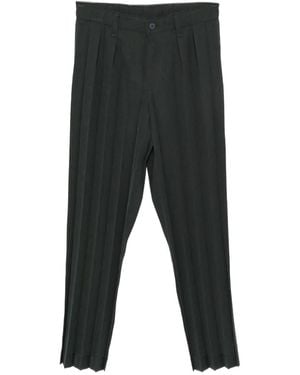 Homme Plissé Issey Miyake Pleated Straight-Leg Trousers - Black